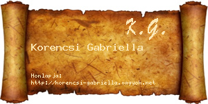 Korencsi Gabriella névjegykártya