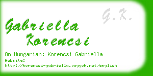 gabriella korencsi business card